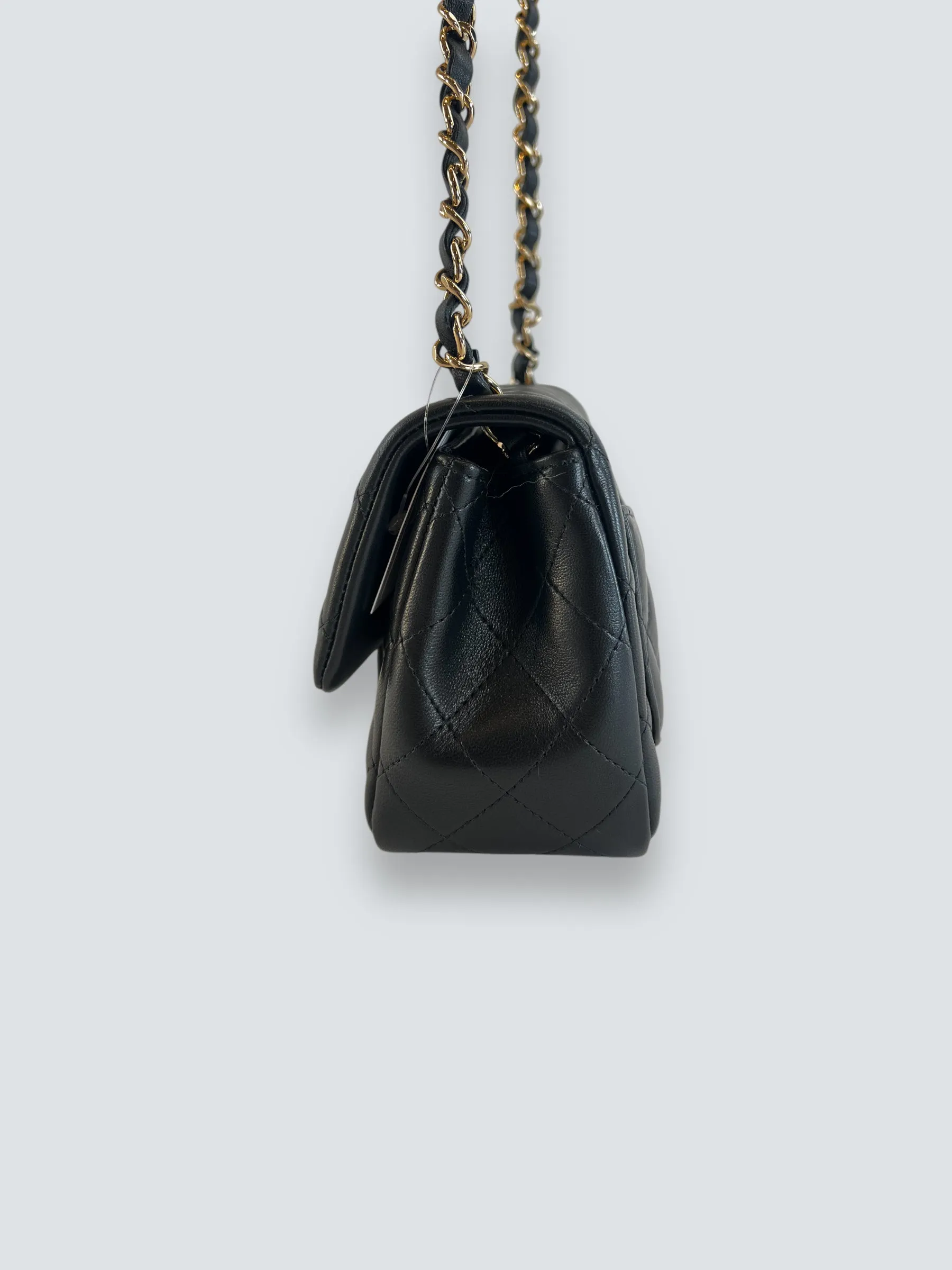 Chanel Black Lambskin Leather Mini Square