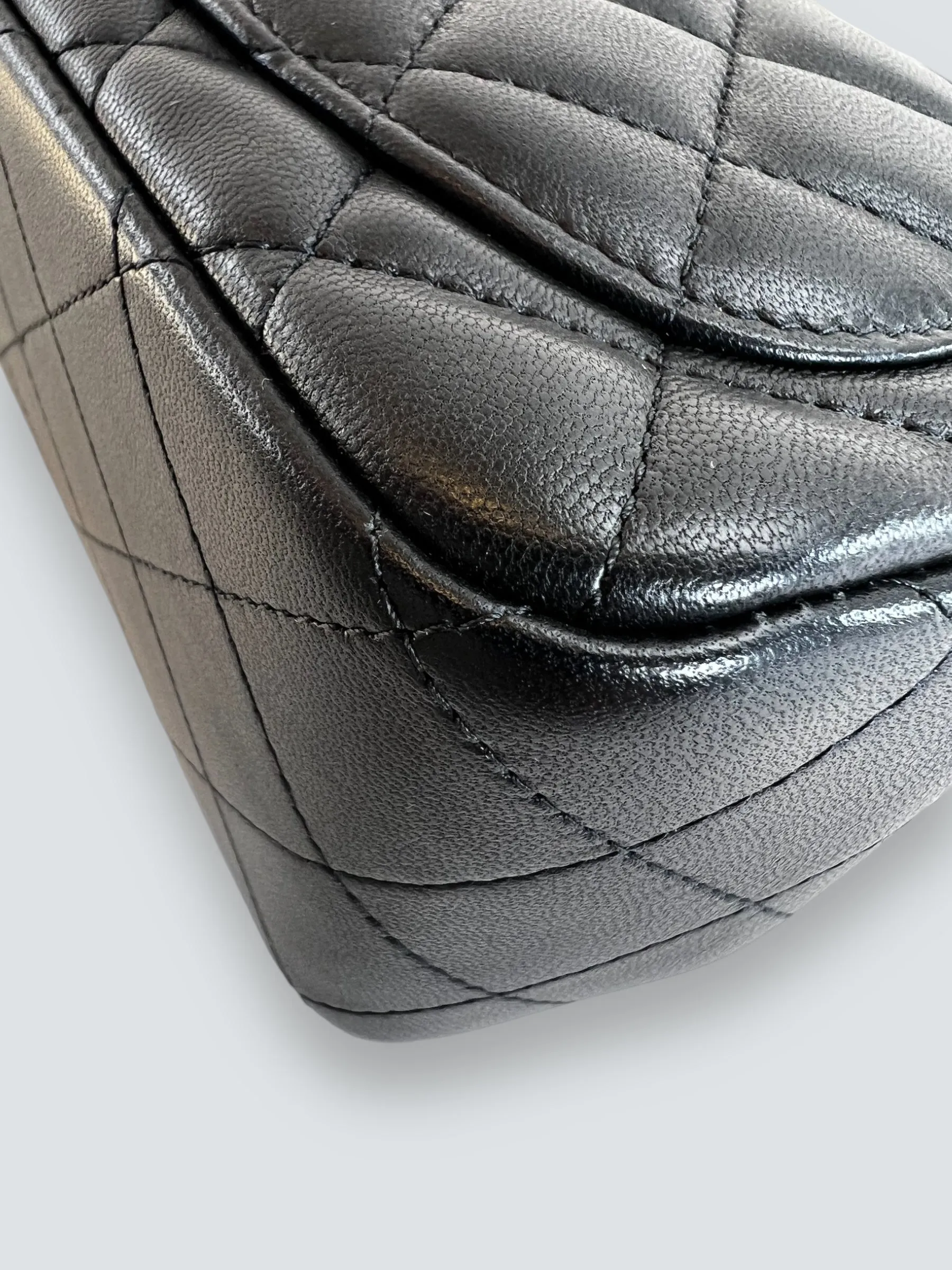 Chanel Black Lambskin Leather Mini Square