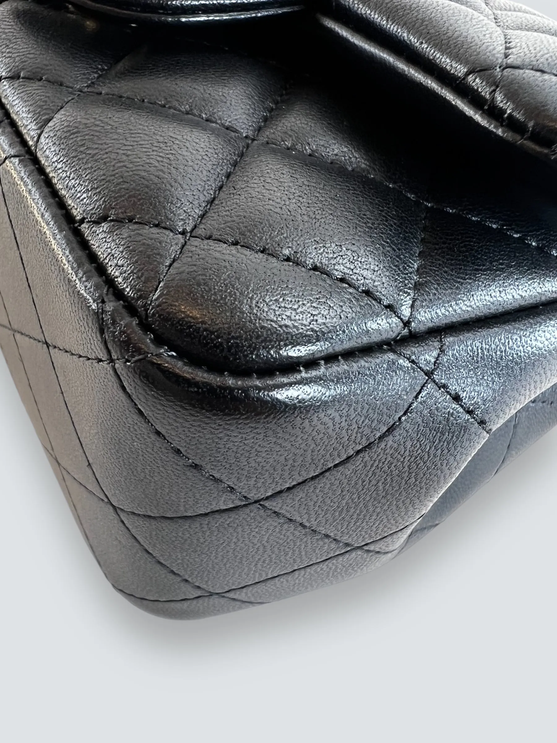 Chanel Black Lambskin Leather Mini Square
