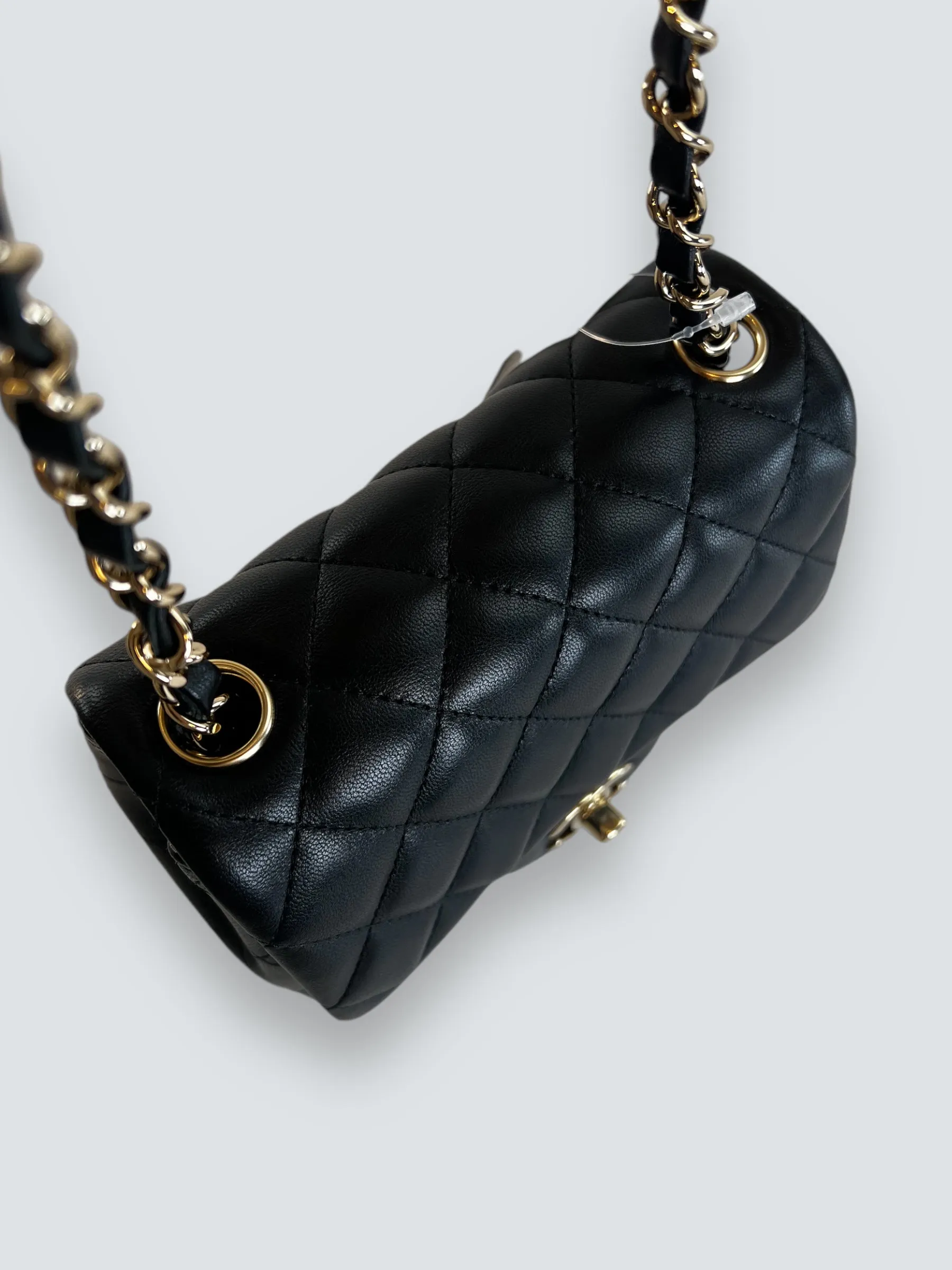 Chanel Black Lambskin Leather Mini Square