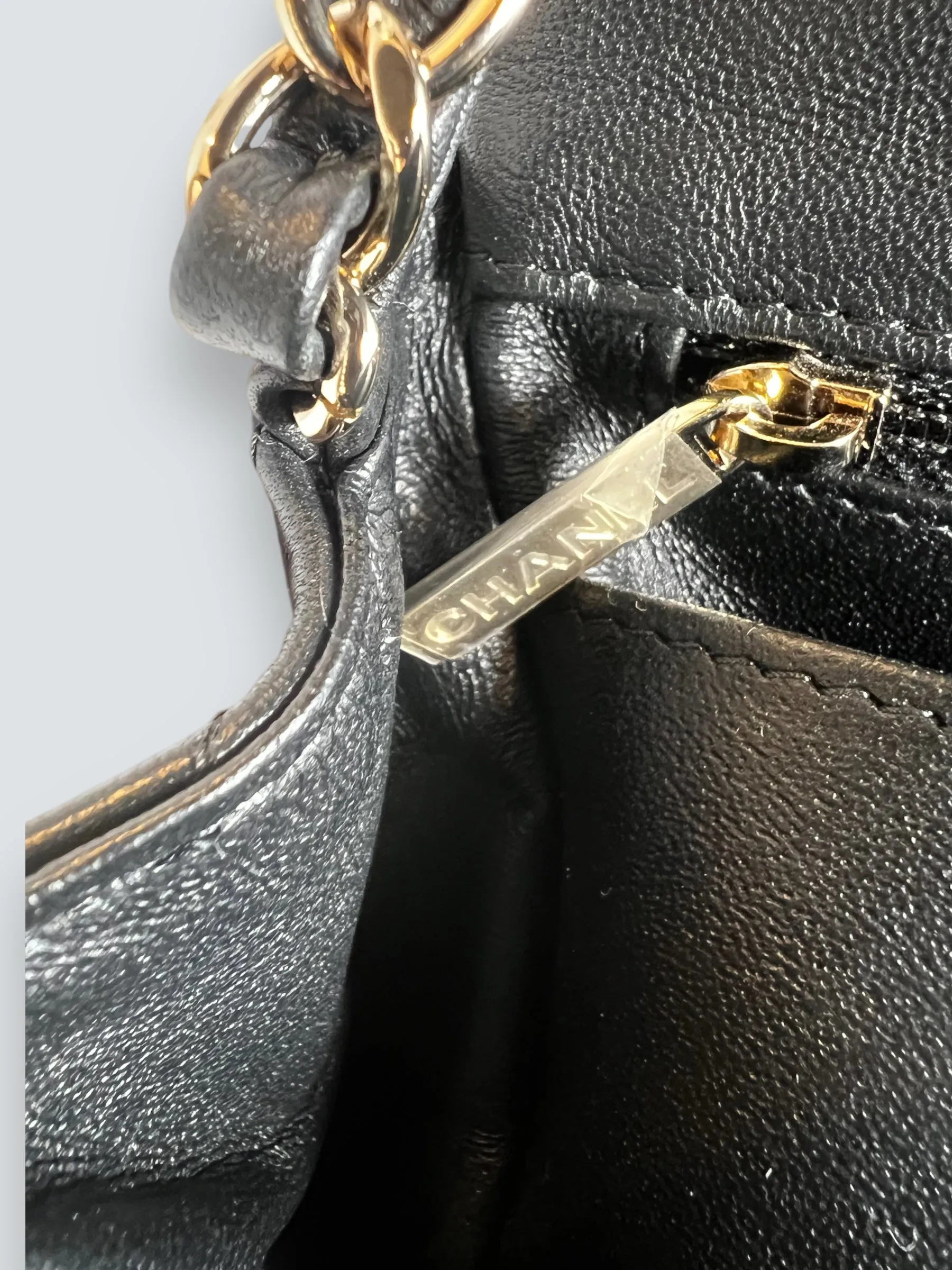 Chanel Black Lambskin Leather Mini Square