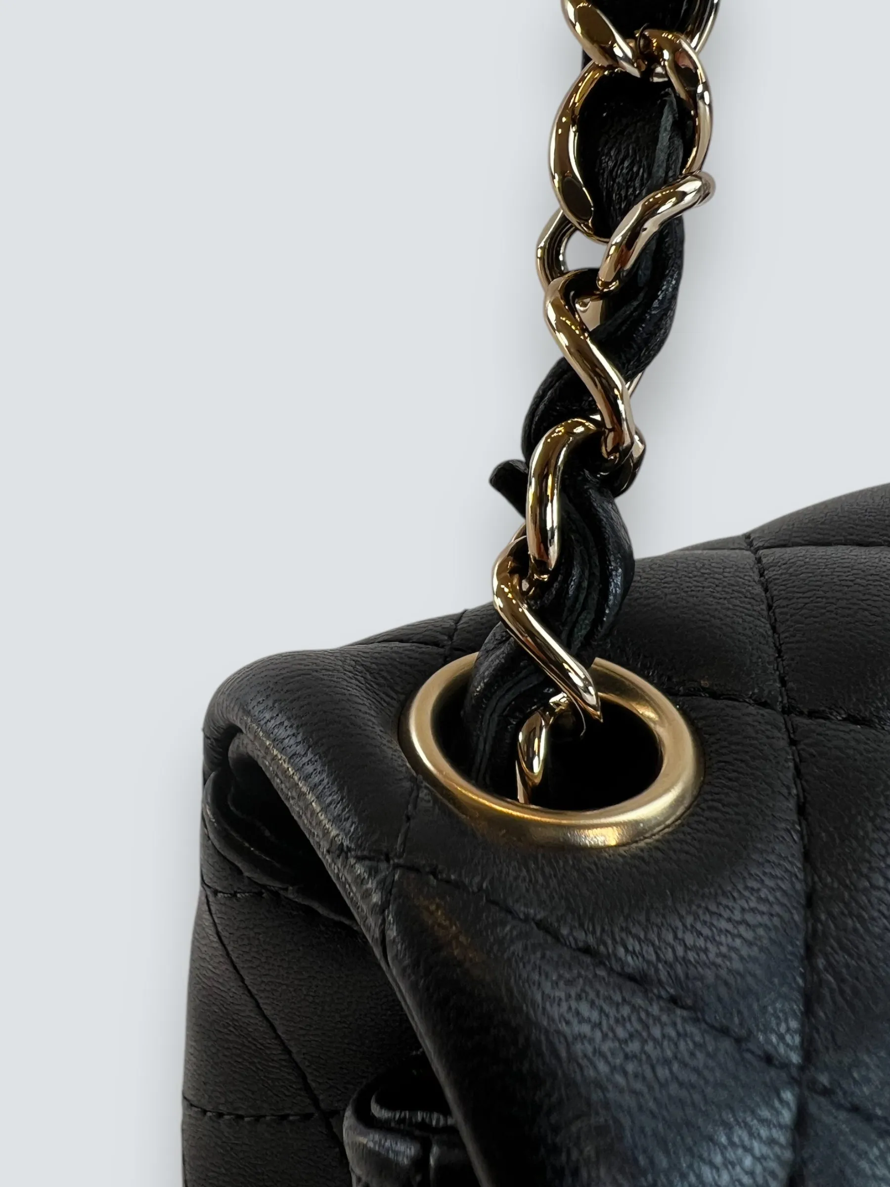 Chanel Black Lambskin Leather Mini Square
