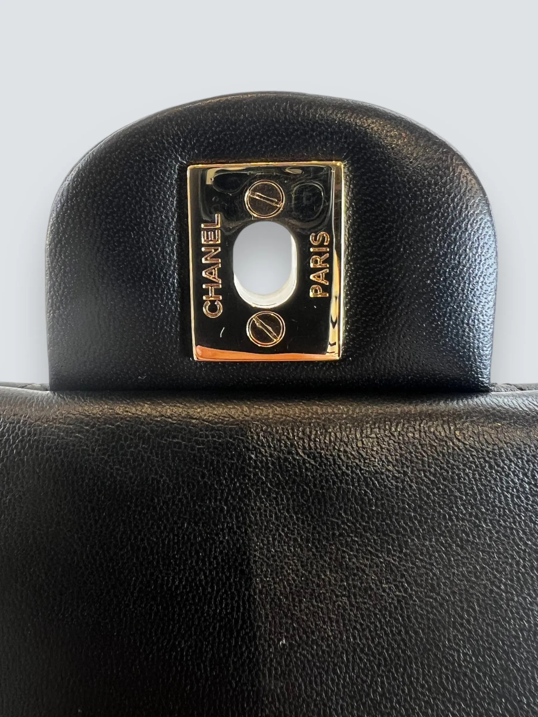 Chanel Black Lambskin Leather Mini Square