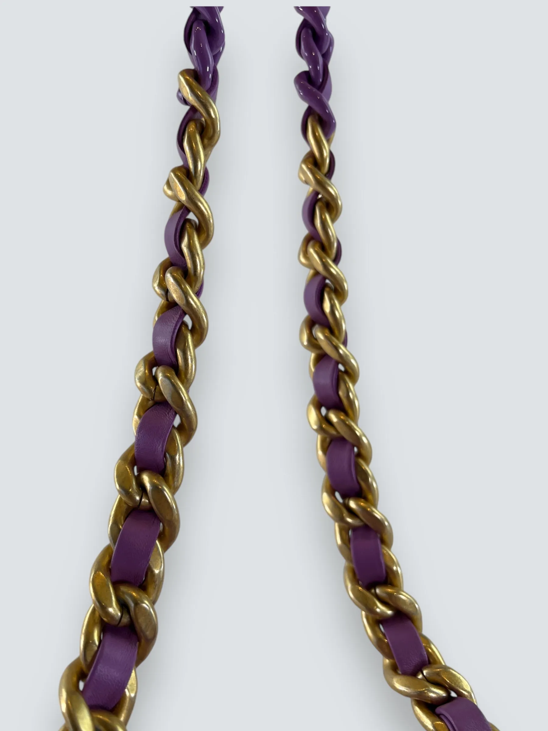 Chanel Lilac Lambskin Leather Mini Lacquered Chain Flap