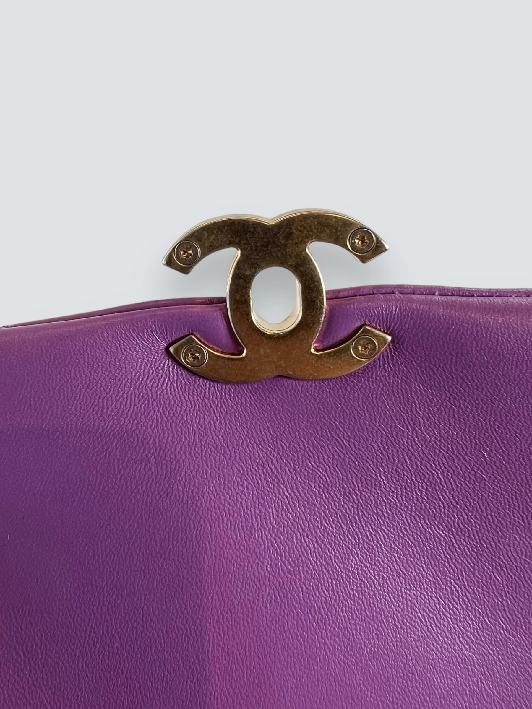 Chanel Lilac Lambskin Leather Mini Lacquered Chain Flap