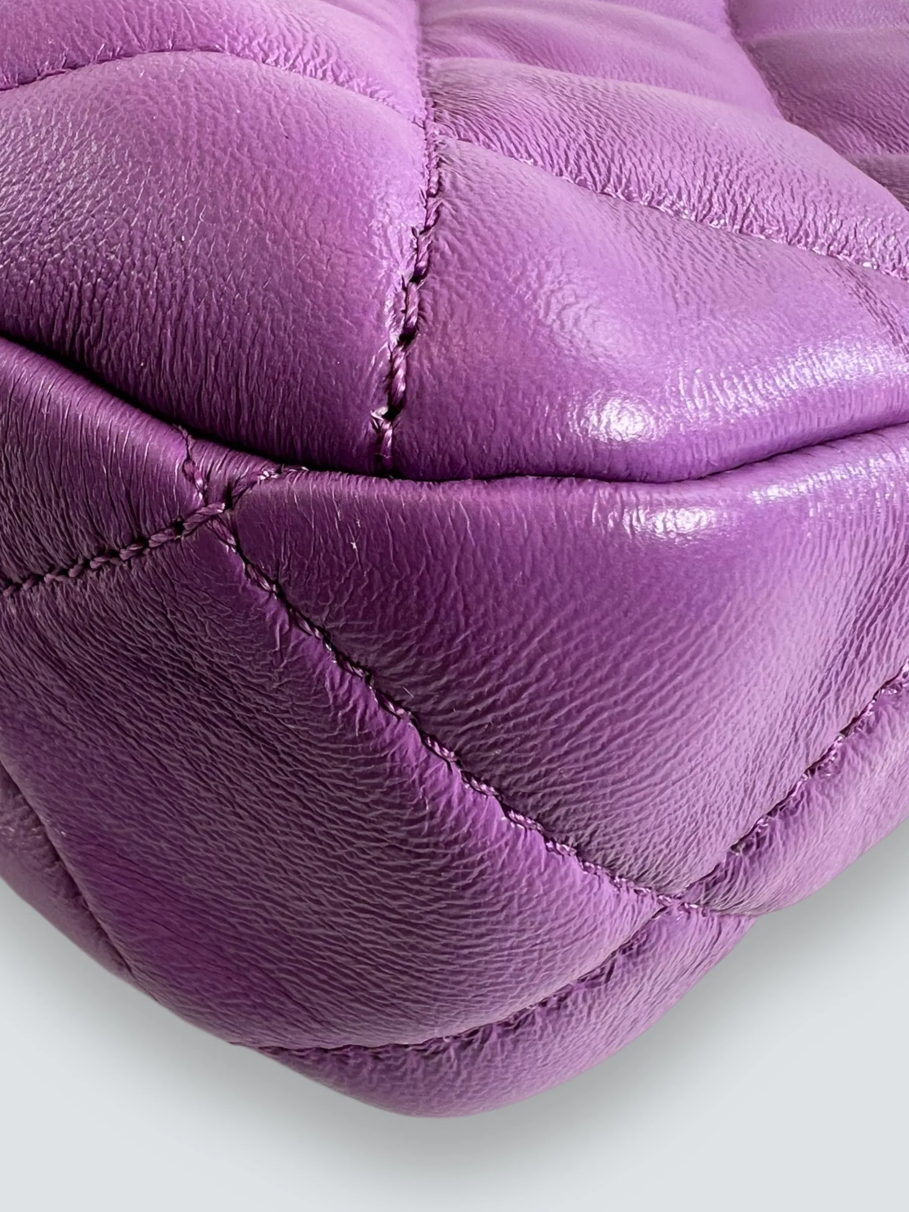 Chanel Lilac Lambskin Leather Mini Lacquered Chain Flap