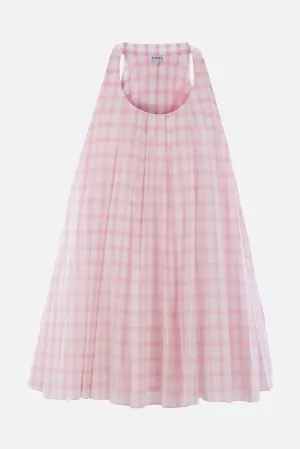 checkered cotton mini dress