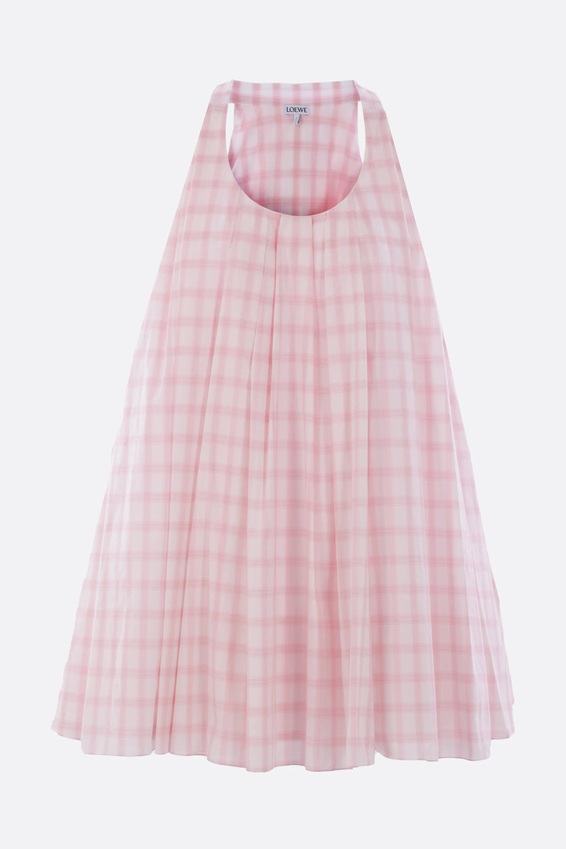 checkered cotton mini dress