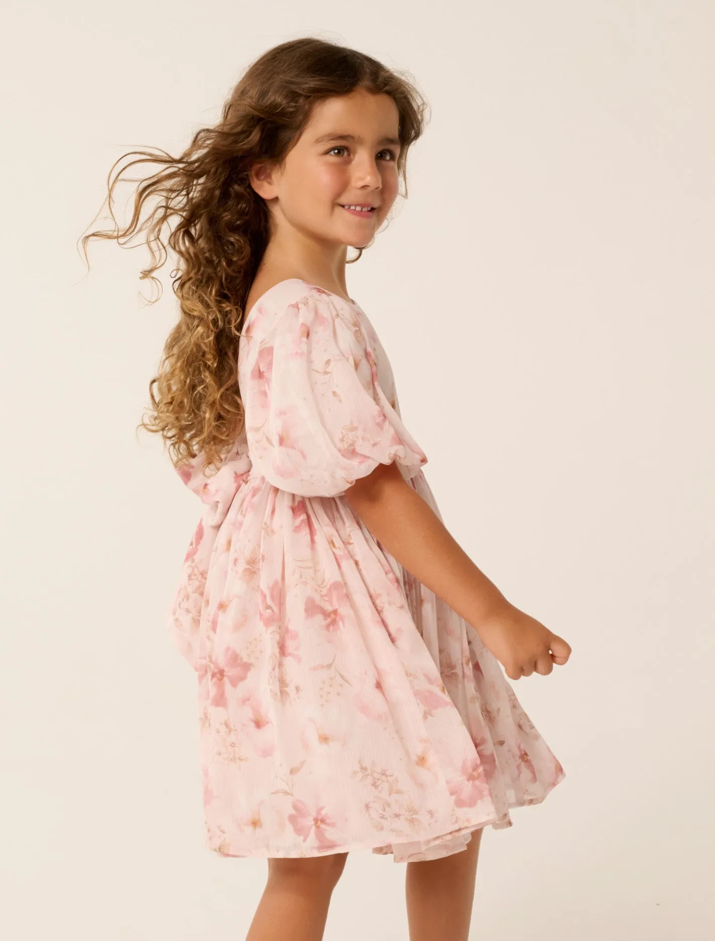 Claudine Girls Puff Sleeve Dress
