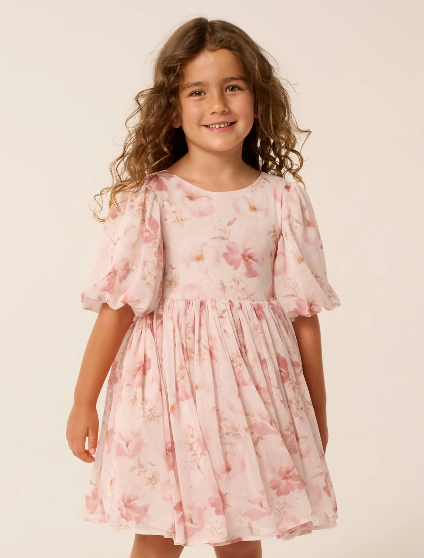 Claudine Girls Puff Sleeve Dress