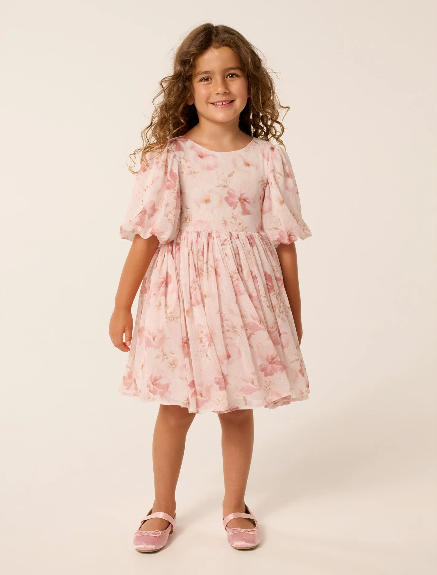 Claudine Girls Puff Sleeve Dress
