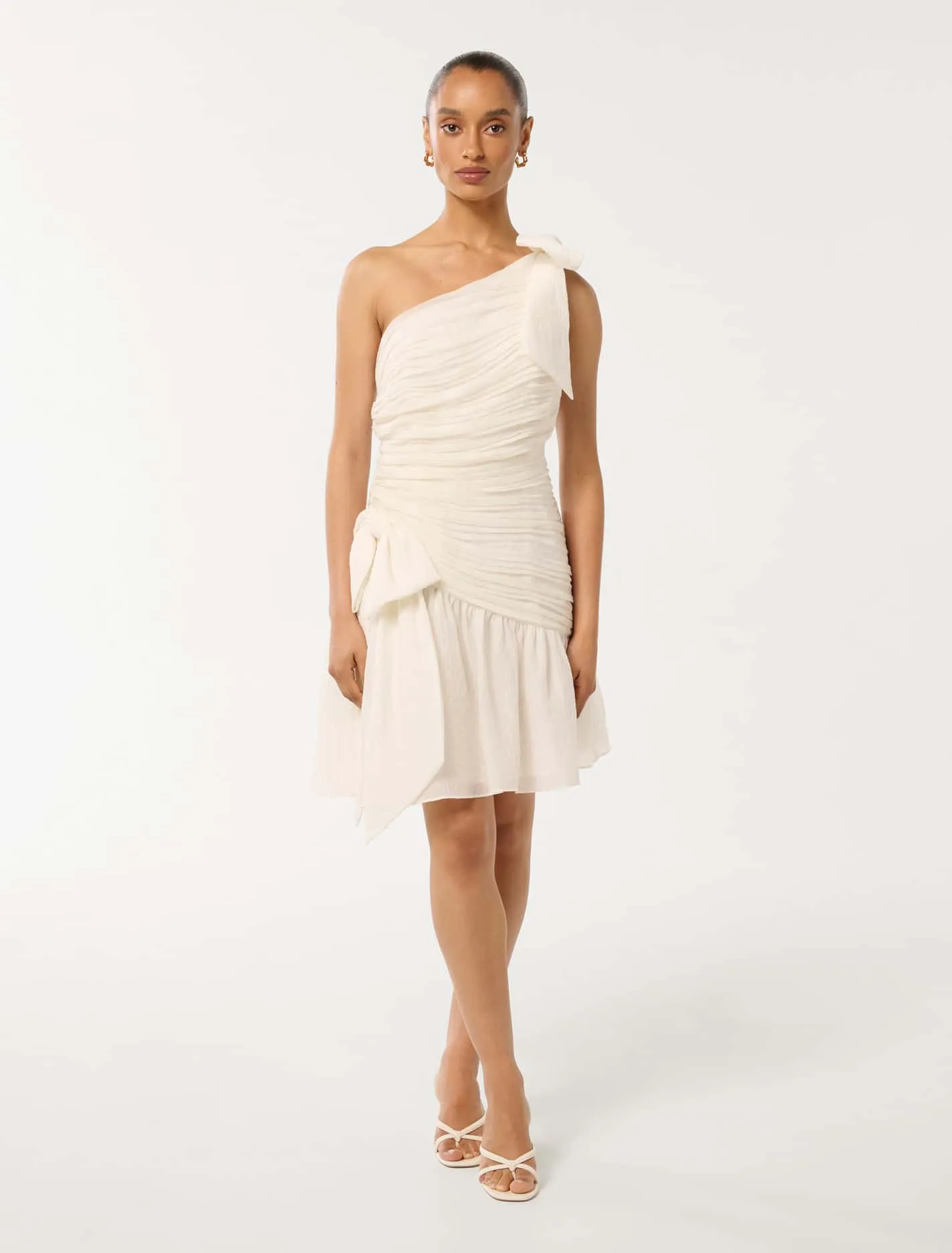 Dakota Petite Ruched Bow Mini Dress