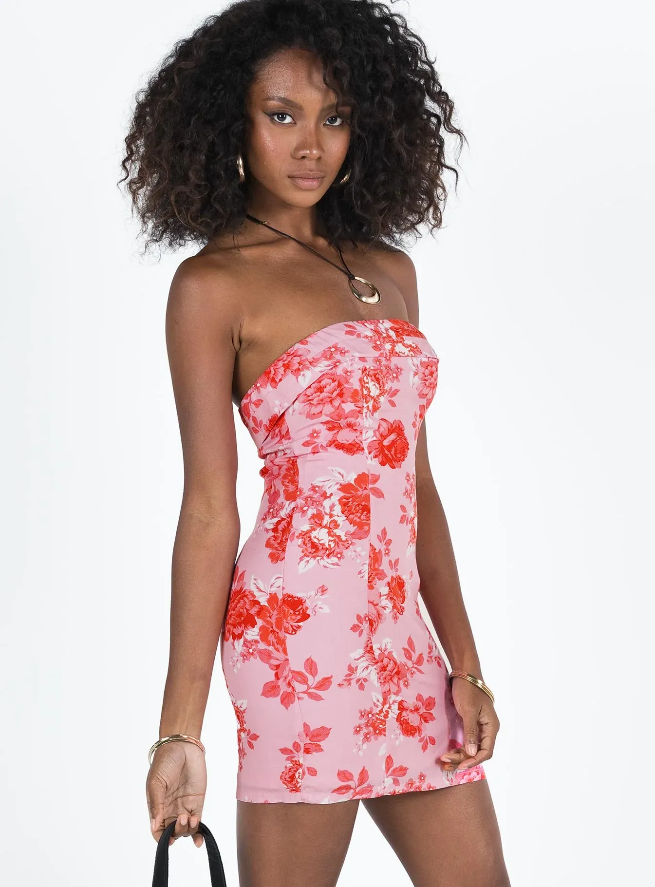 Dartel Strapless Mini Dress Pink