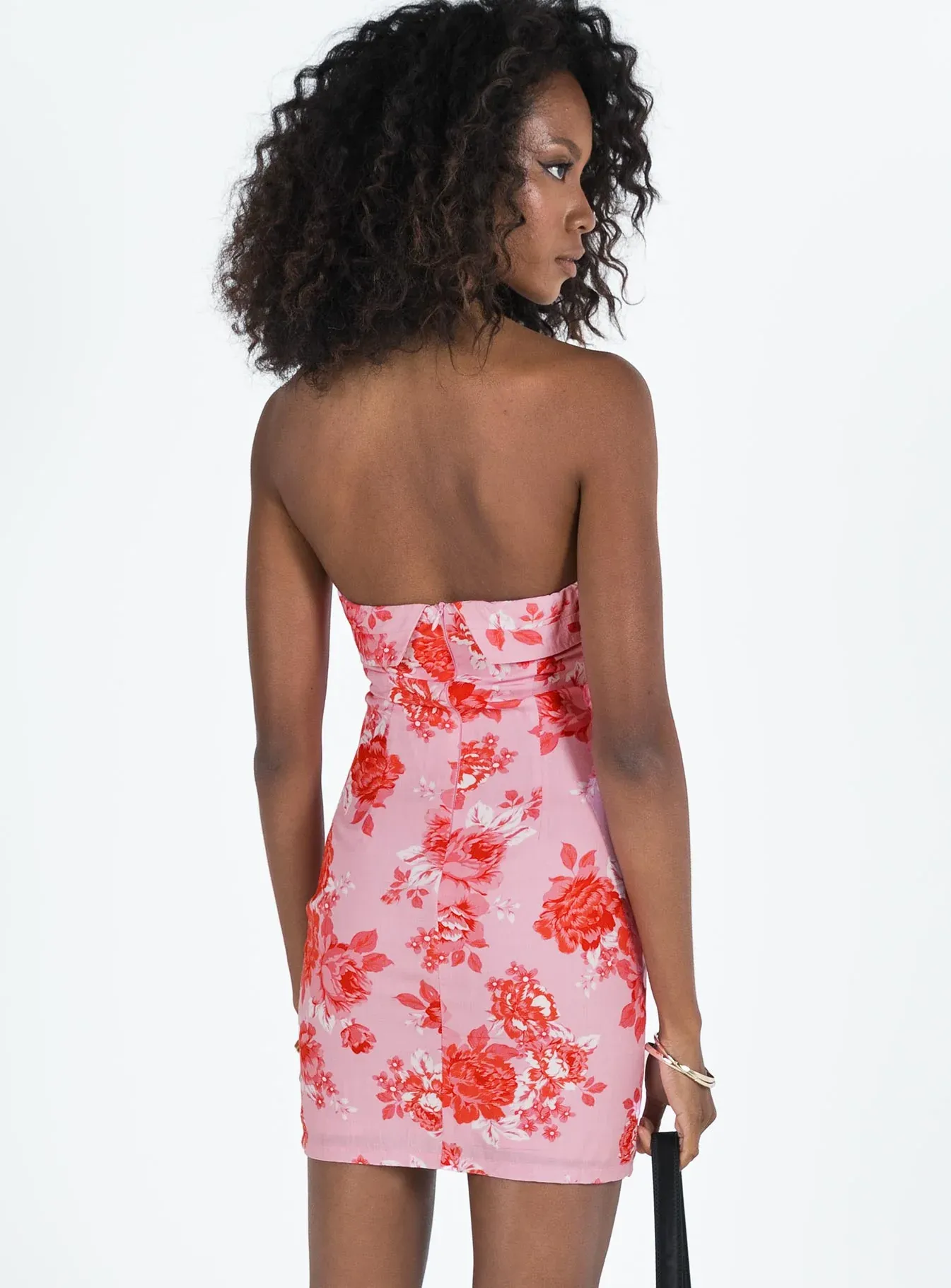 Dartel Strapless Mini Dress Pink