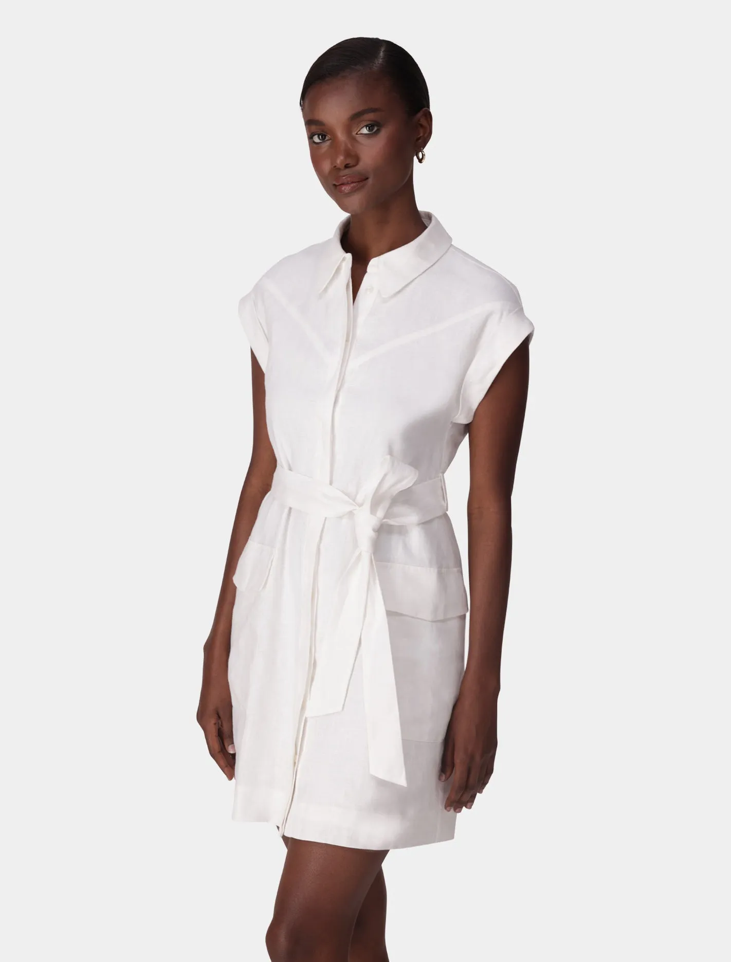 Dehlia Linen Utility Mini Dress