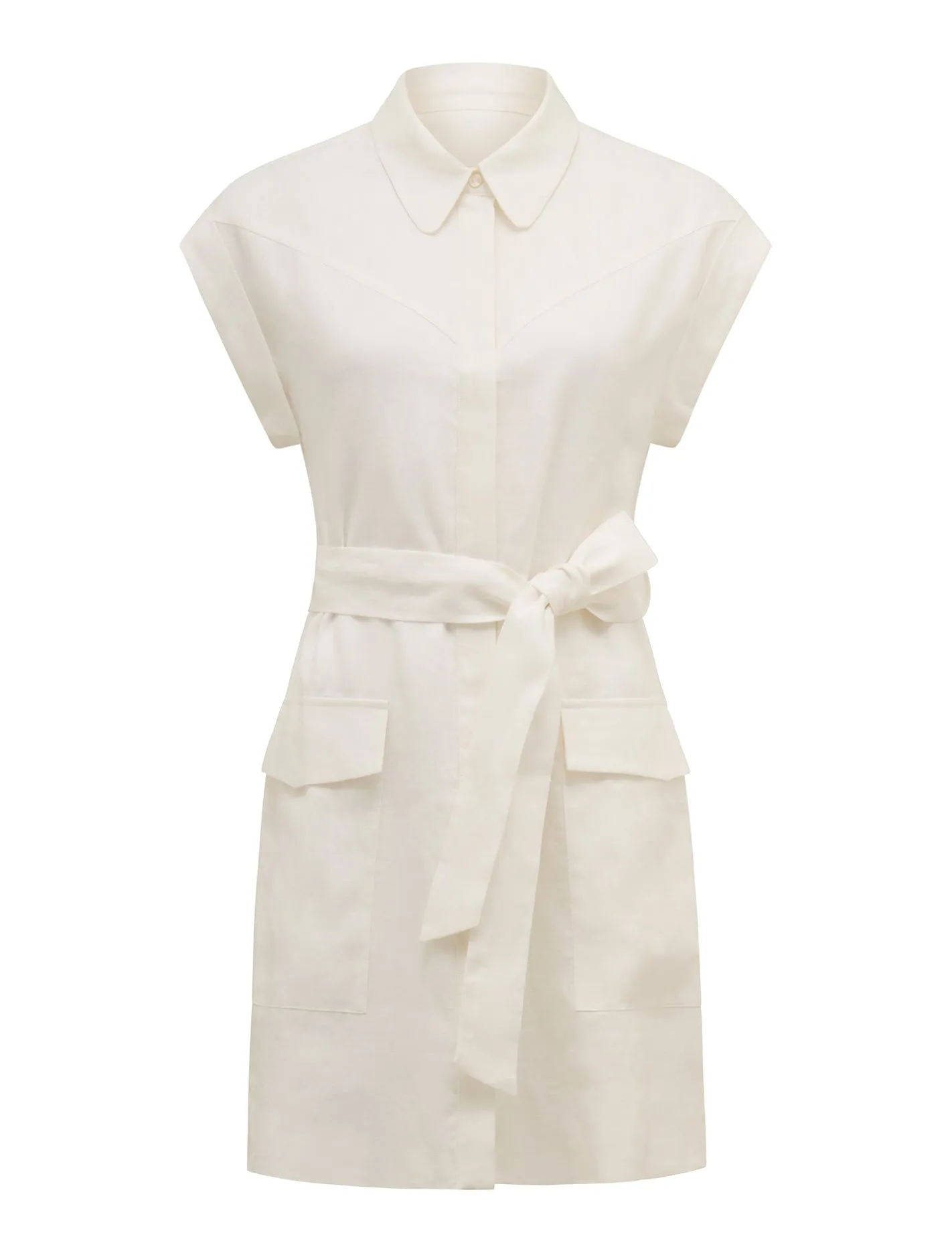 Dehlia Linen Utility Mini Dress