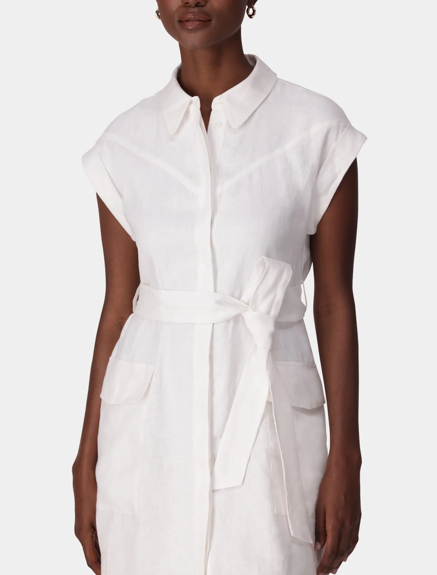 Dehlia Linen Utility Mini Dress