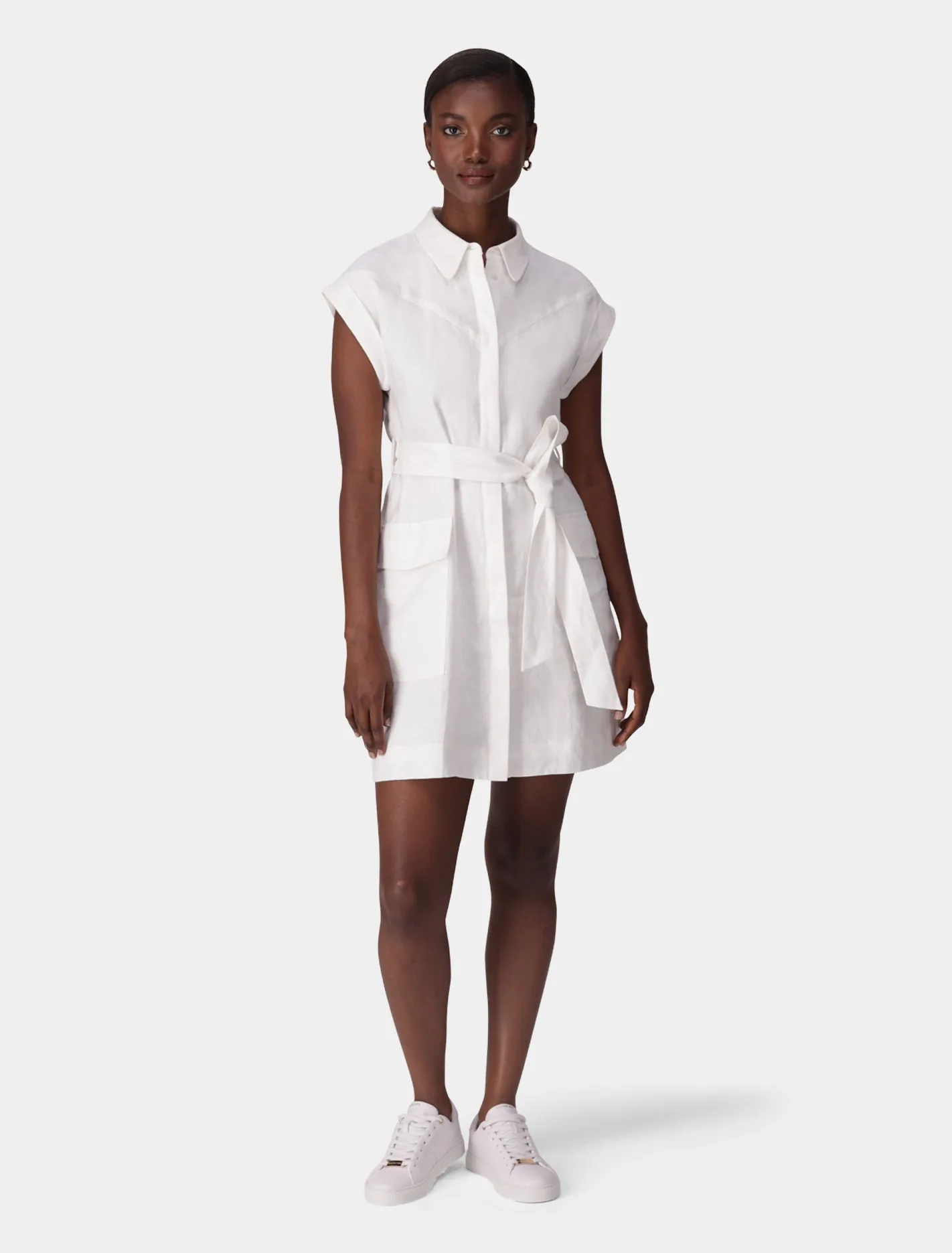Dehlia Linen Utility Mini Dress