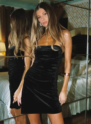 Deluxa Strapless Mini Dress Black