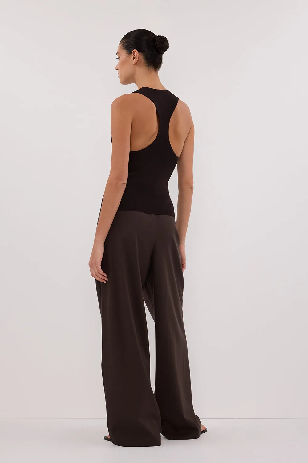 DEVIN BITTER CHOC RACER KNIT TANK