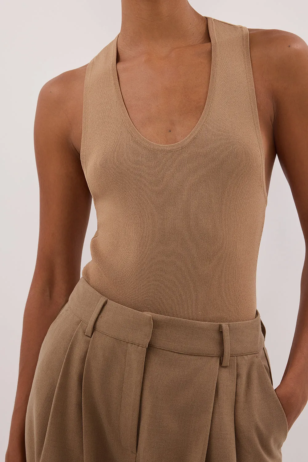 DEVIN TAN RACER KNIT TANK