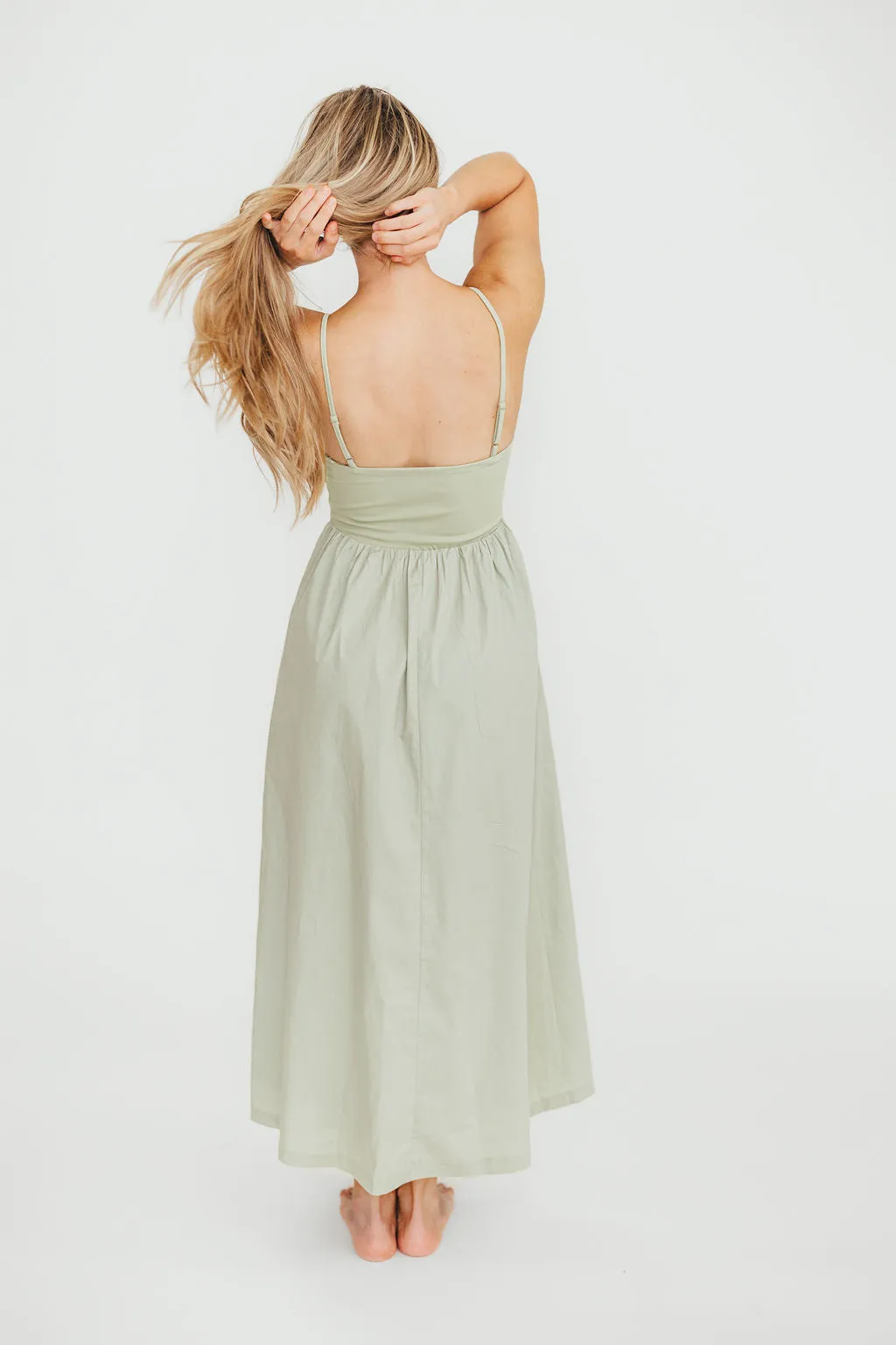 Dorit Everyday Elegance Stretch Top Maxi Dress in Light Sage