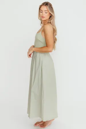 Dorit Everyday Elegance Stretch Top Maxi Dress in Light Sage