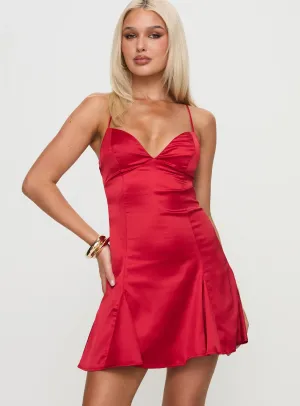 Double Take Mini Dress Red