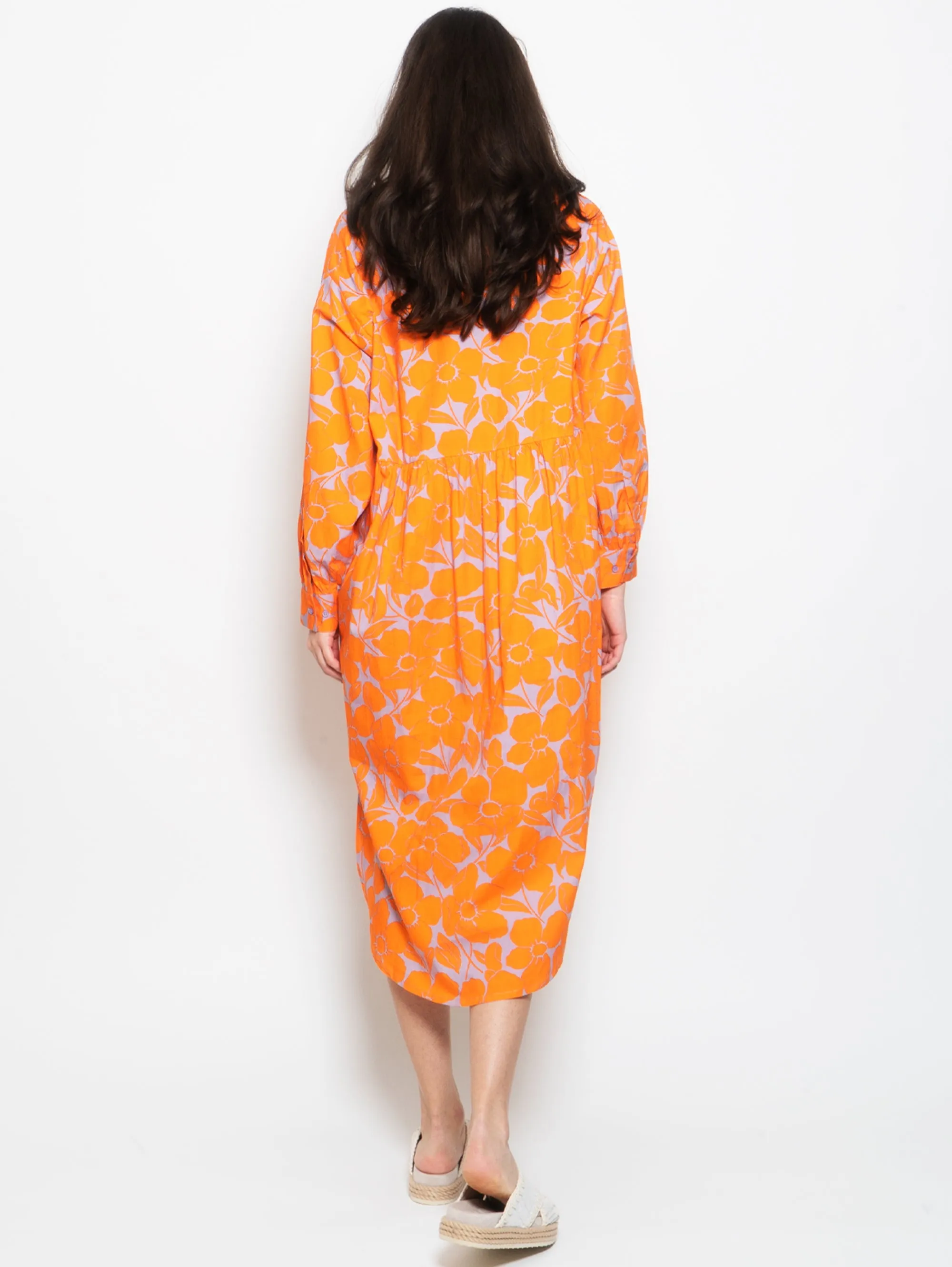 Dress with Orange/Lilac Floral Print