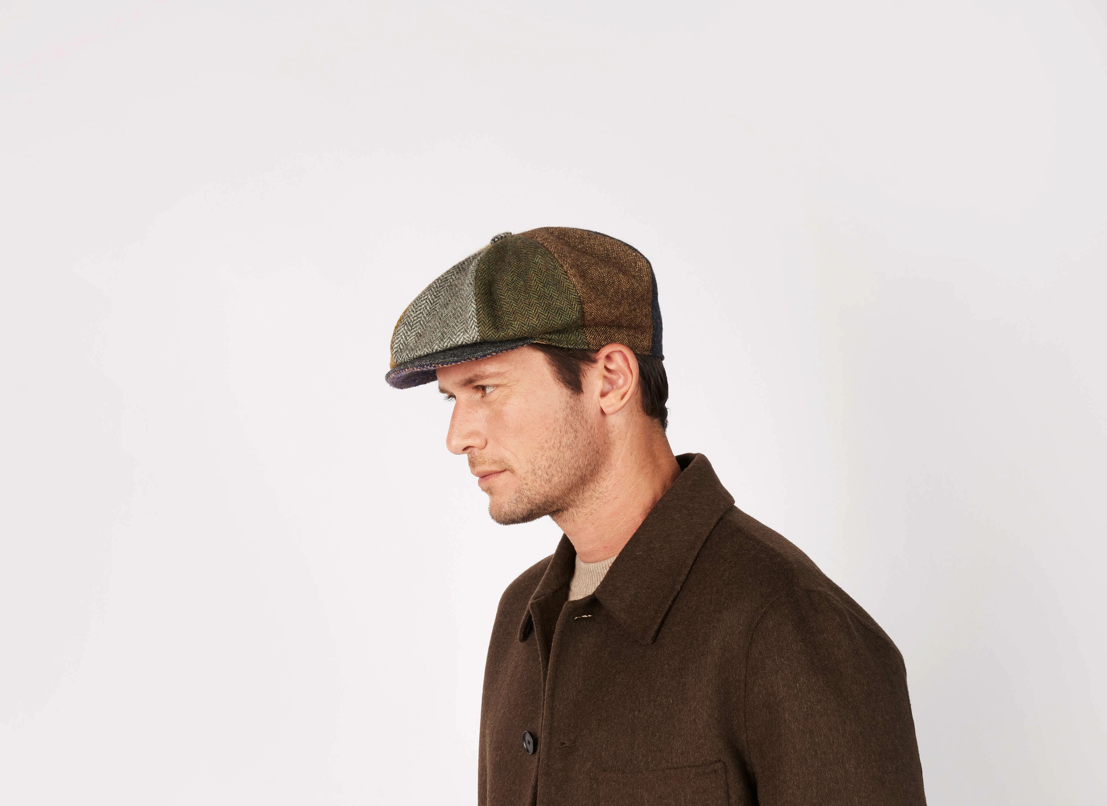 Eight Piece Cap Patchwork Tweed