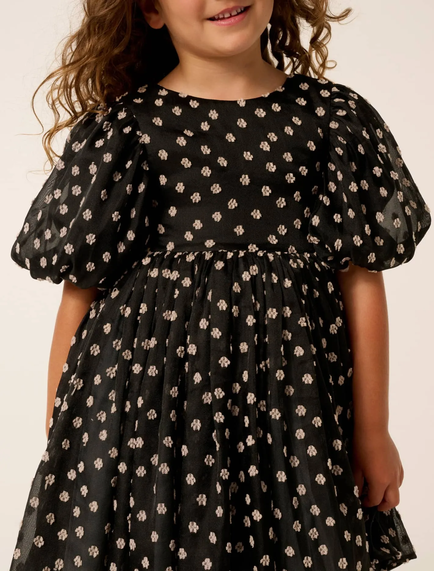 Elle Girls Puff Sleeve Mini Dress