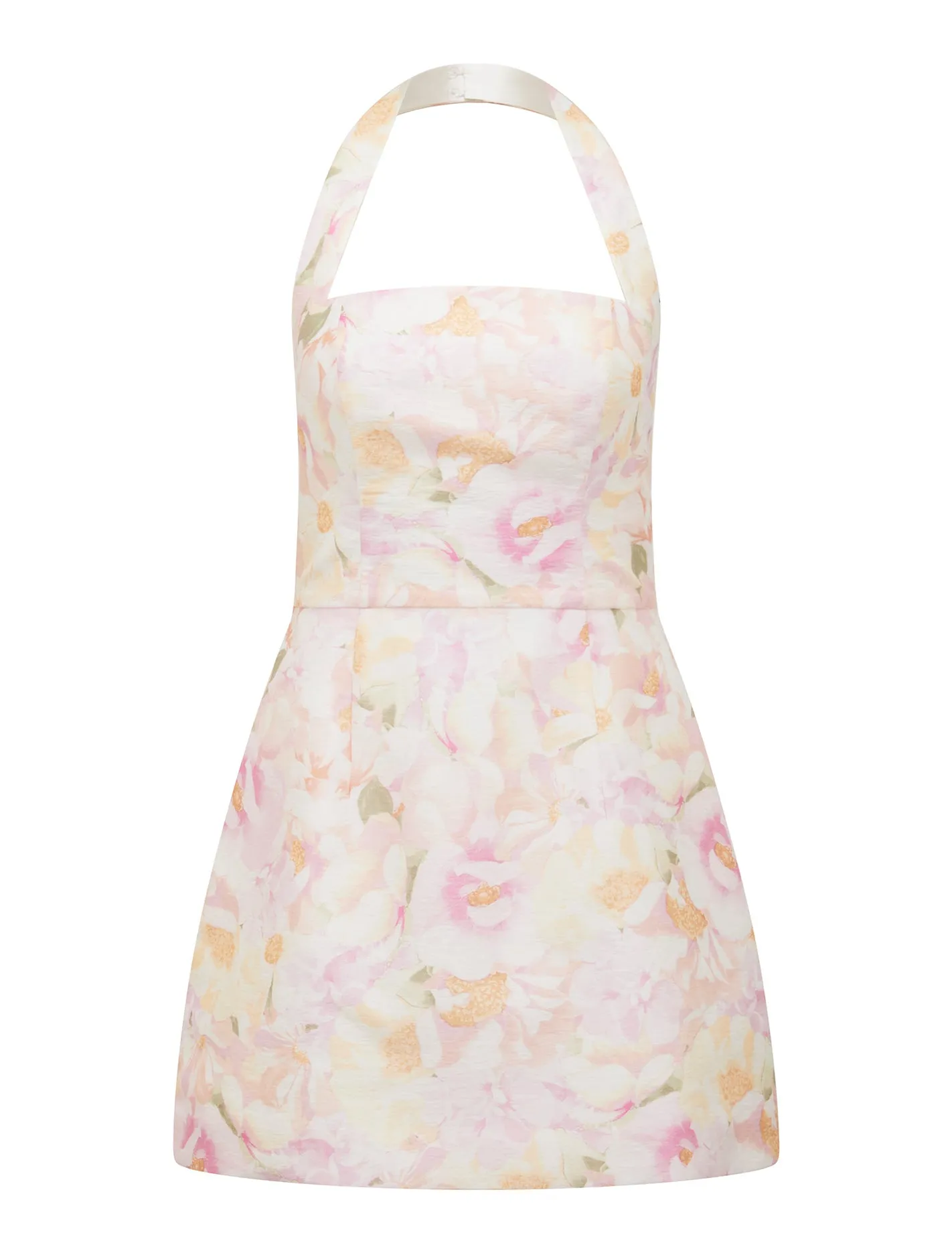 Ellery Printed Halter Mini Dress