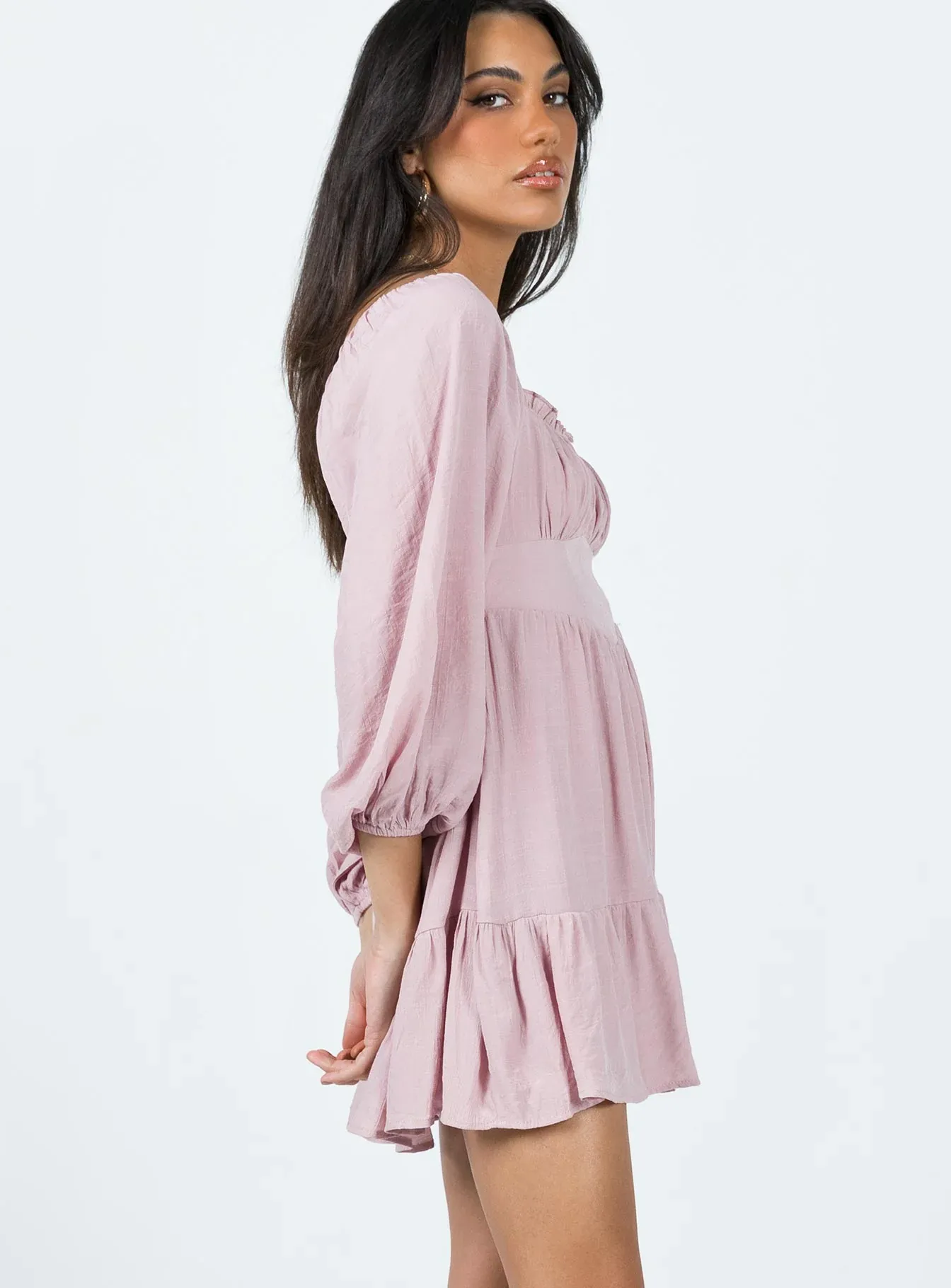 Ethan Long Sleeve Mini Dress Pink