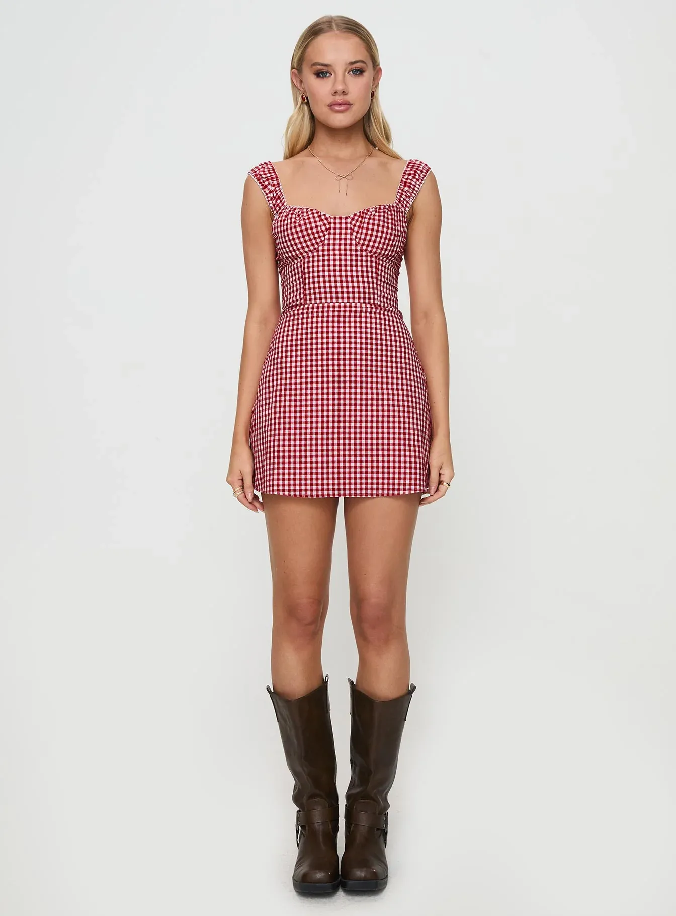 Faubert Mini Dress Red Gingham