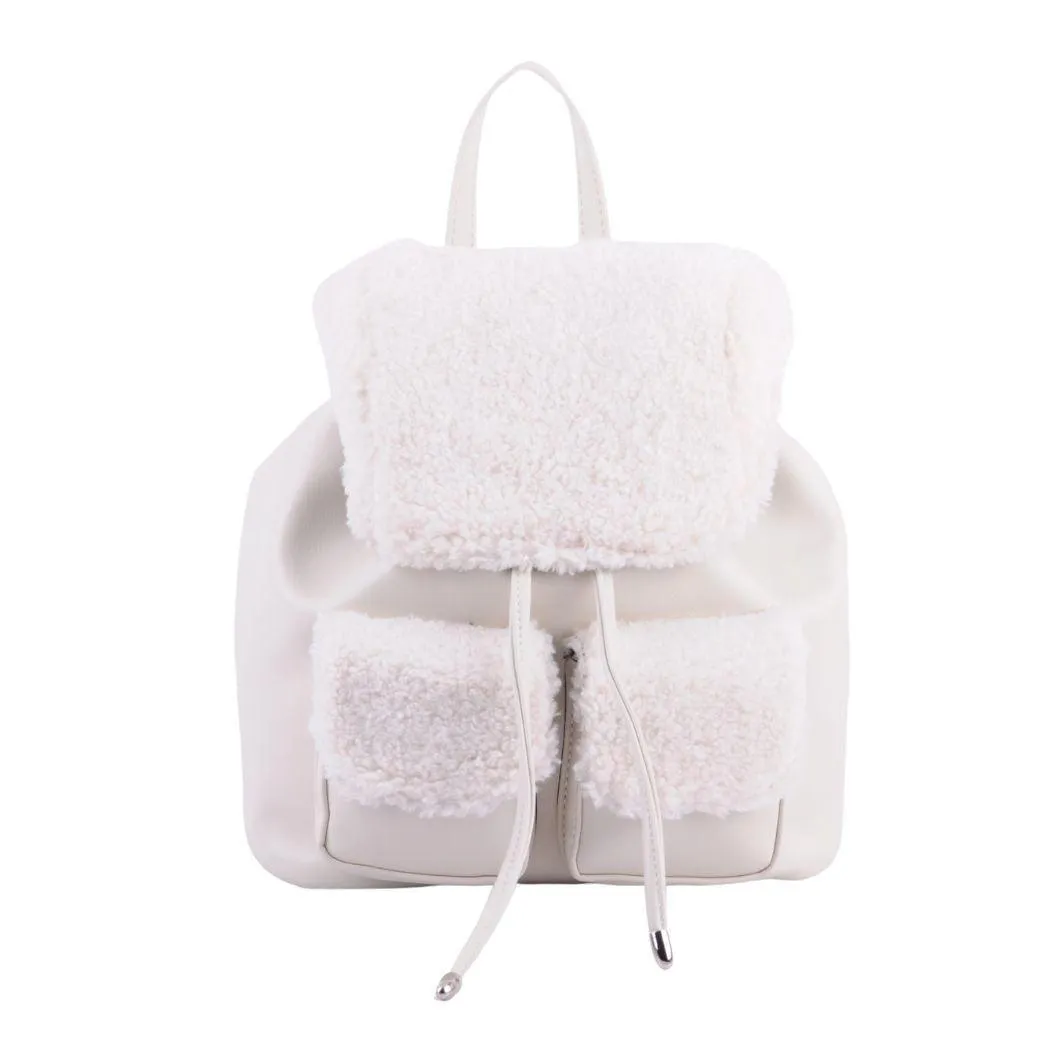 Faux Leather Sherpa Mini Backpack