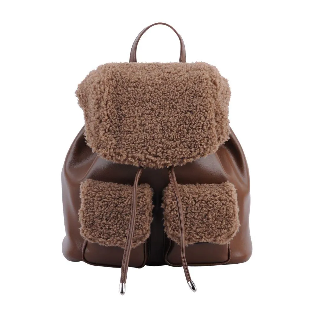 Faux Leather Sherpa Mini Backpack