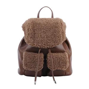 Faux Leather Sherpa Mini Backpack