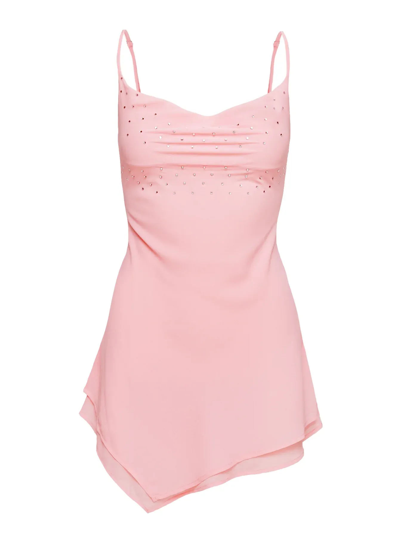 Fiasco Cowl Neck Mini Dress Pink