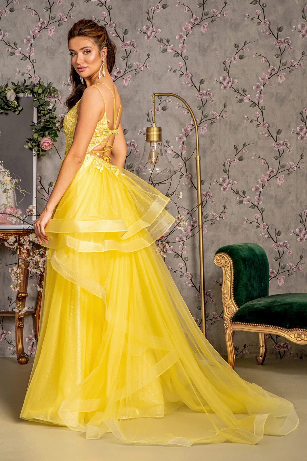 Formal Beaded Sequin Long Prom Dress