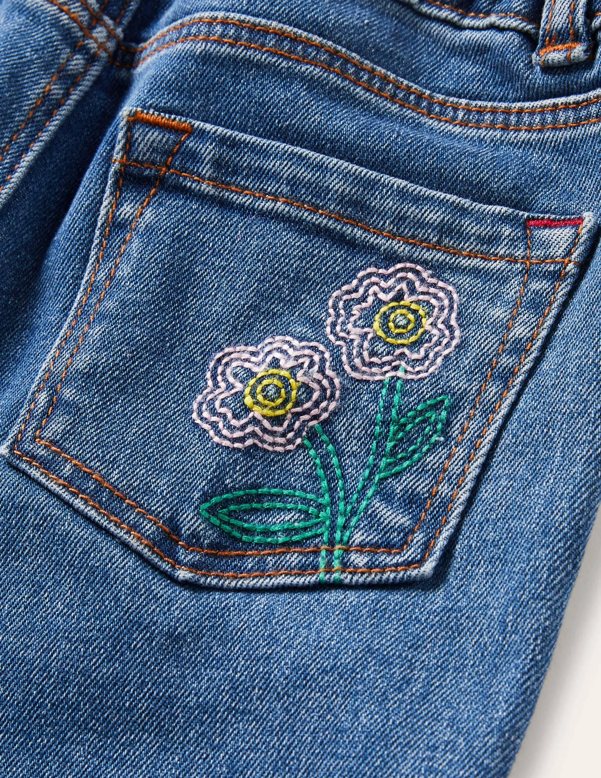 Girlfriend Jeans-Light Vintage Denim Floral