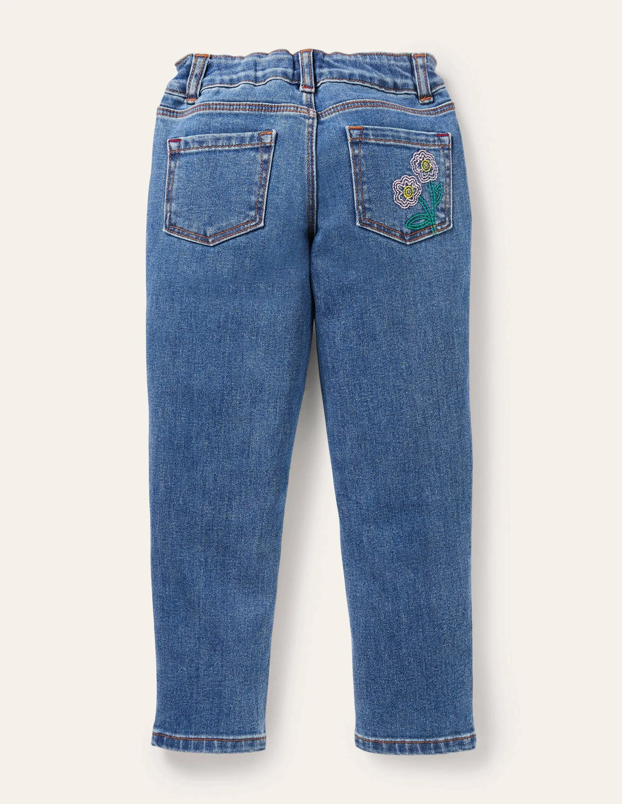 Girlfriend Jeans-Light Vintage Denim Floral