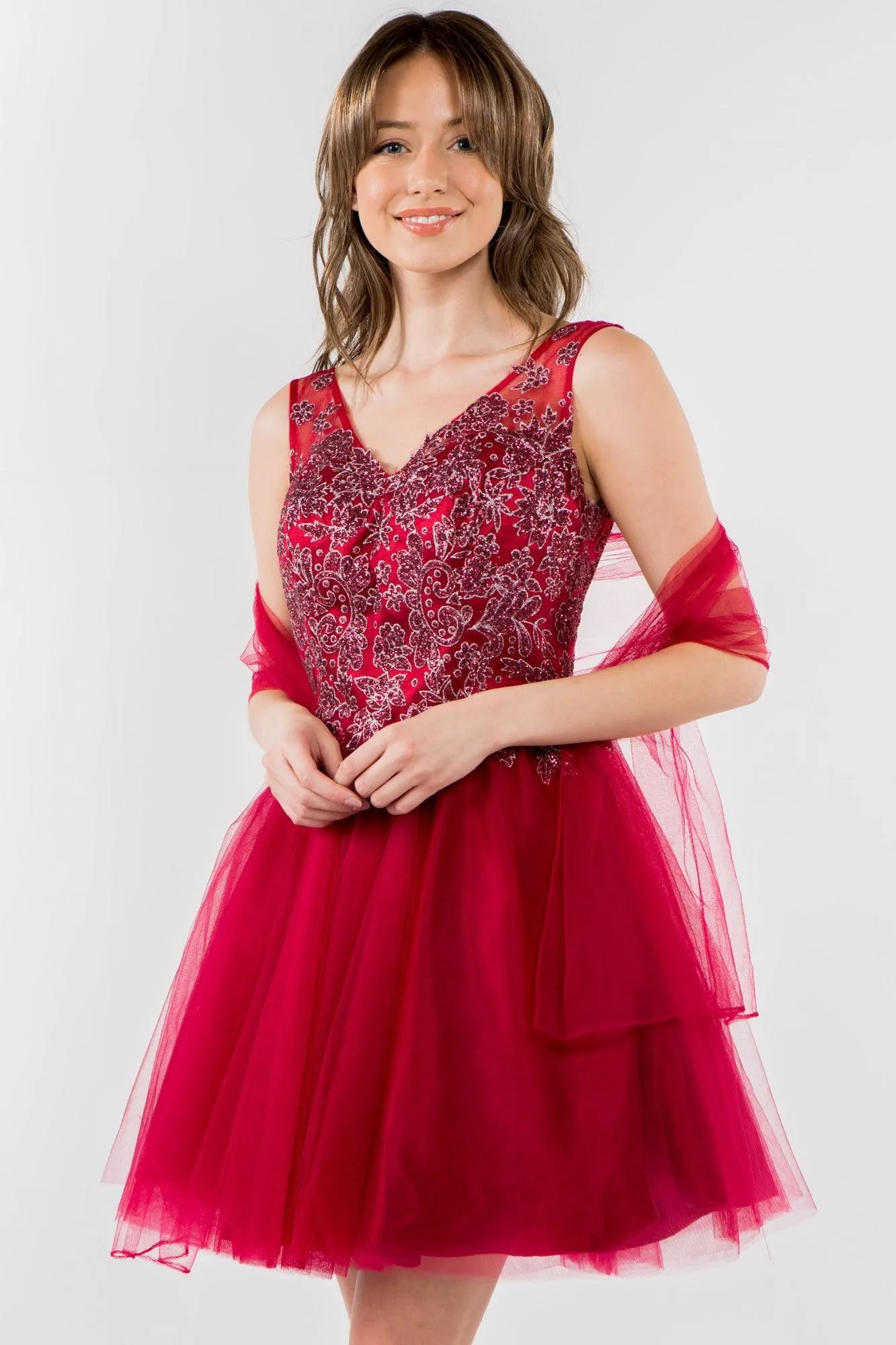 Glitter A Line Short Homecoming Dress