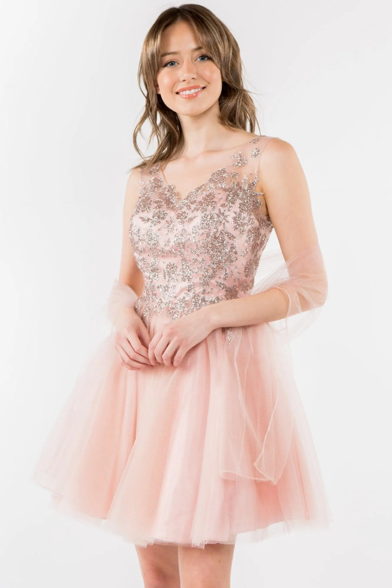 Glitter A Line Short Homecoming Dress