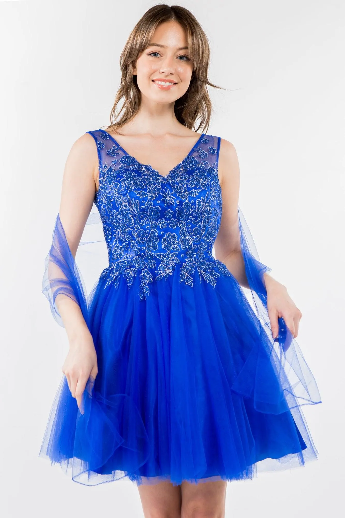 Glitter A Line Short Homecoming Dress