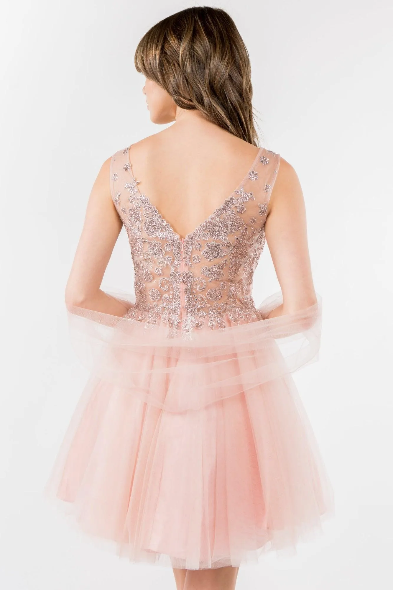 Glitter A Line Short Homecoming Dress