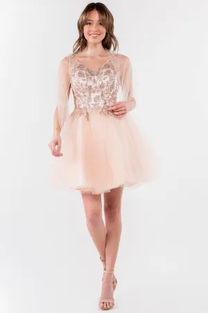 Glitter A Line Short Homecoming Dress