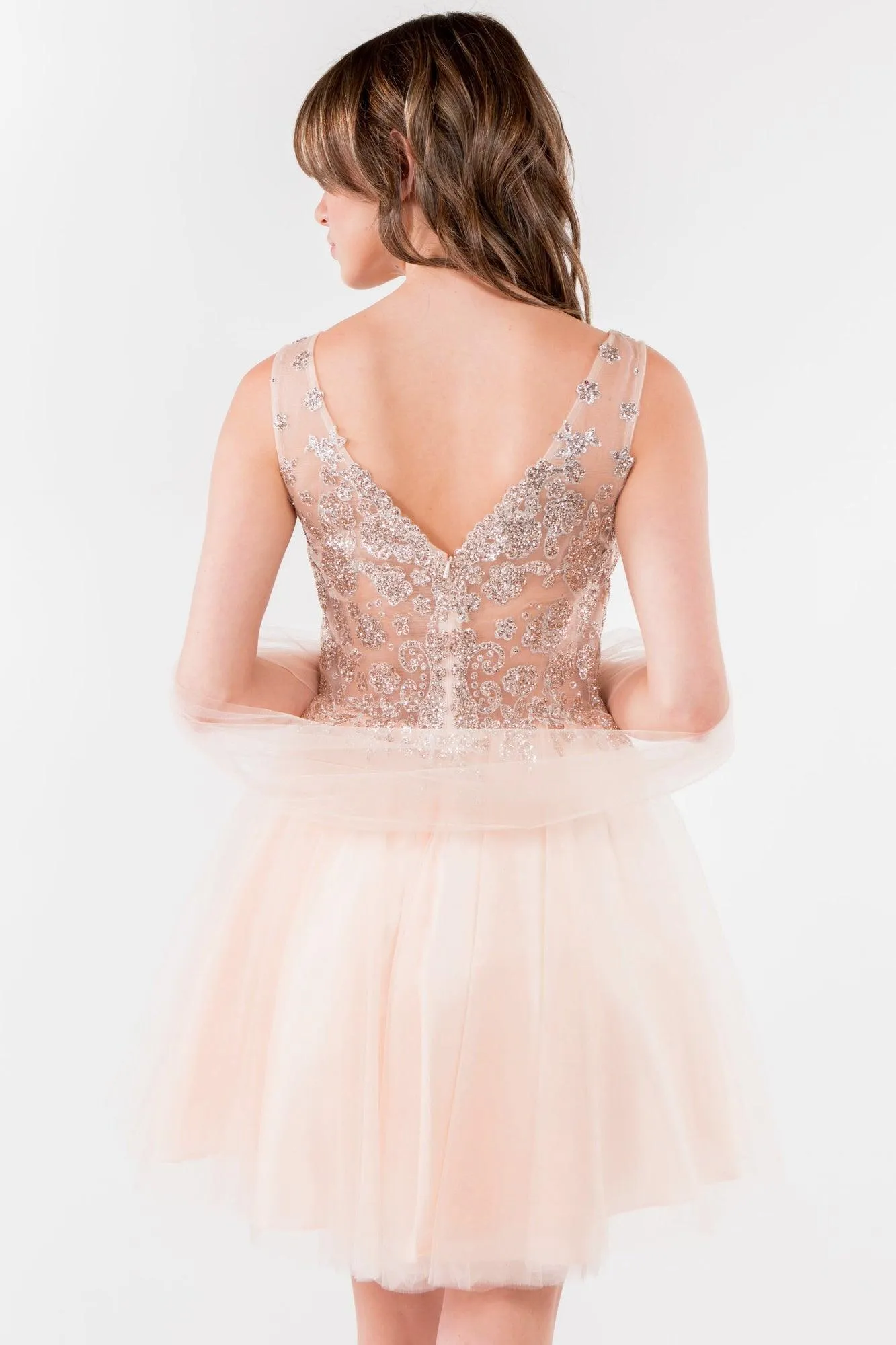 Glitter A Line Short Homecoming Dress