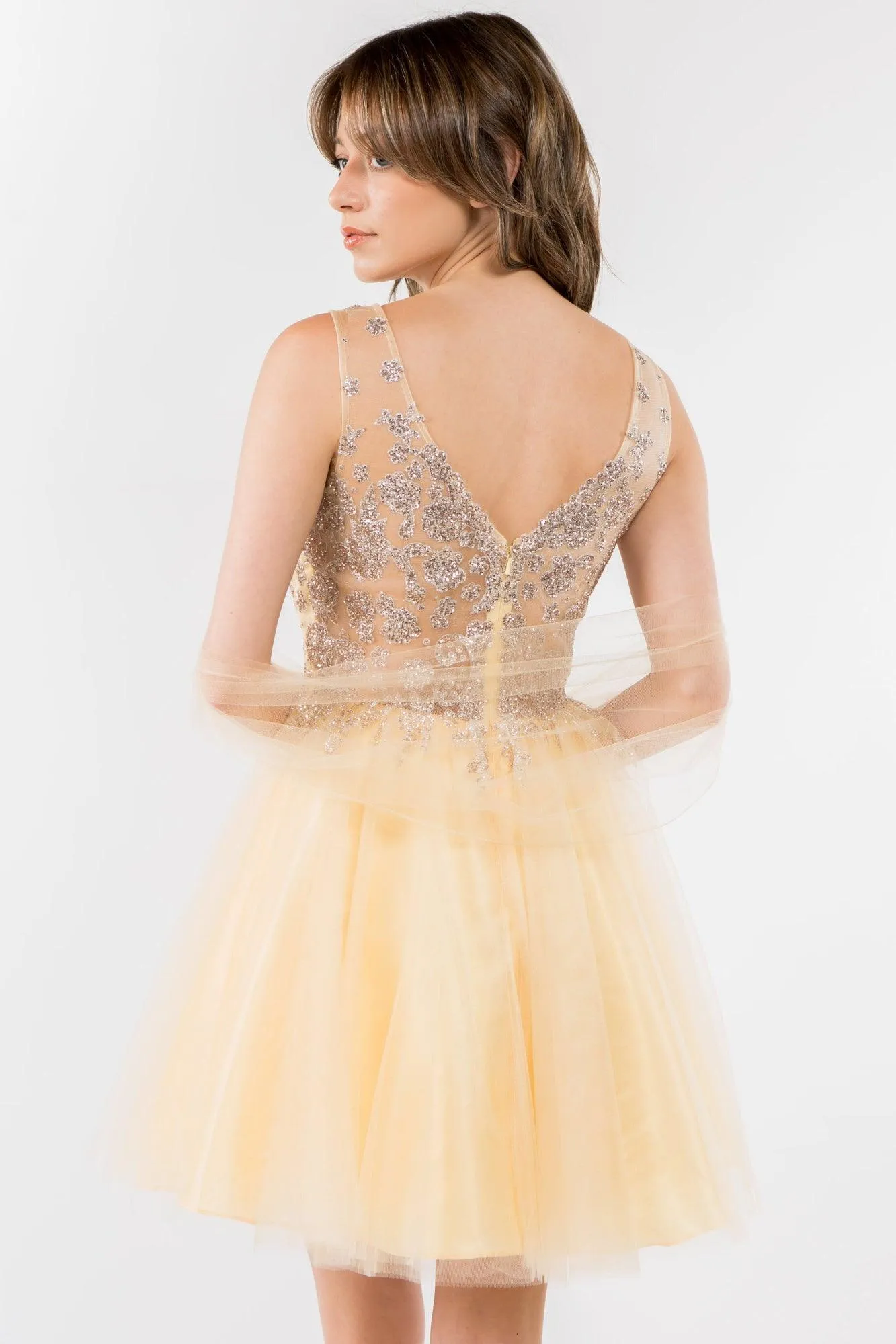 Glitter A Line Short Homecoming Dress
