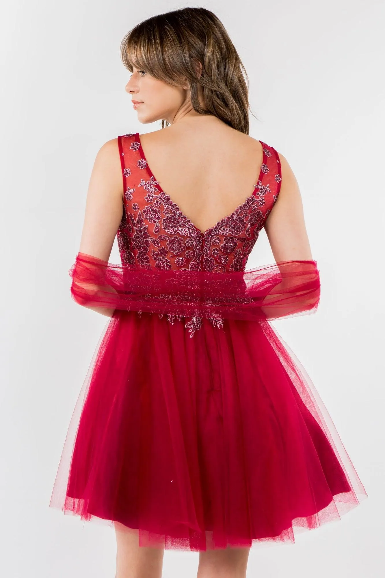 Glitter A Line Short Homecoming Dress