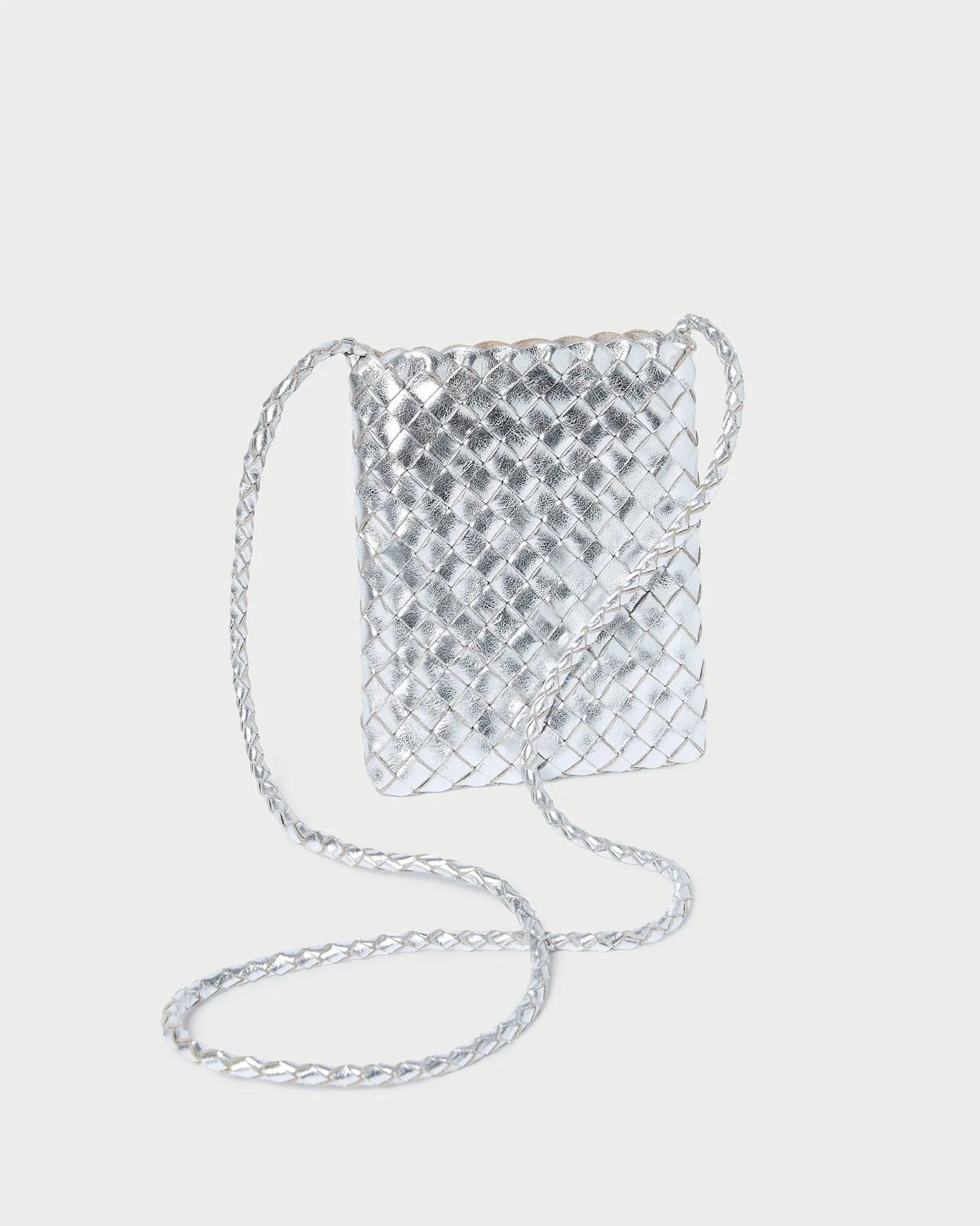 Grace Silver Mini Woven Crossbody